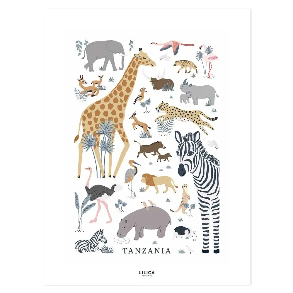 "Lilipinso Poster Tumulte d'animaux de la savane image"