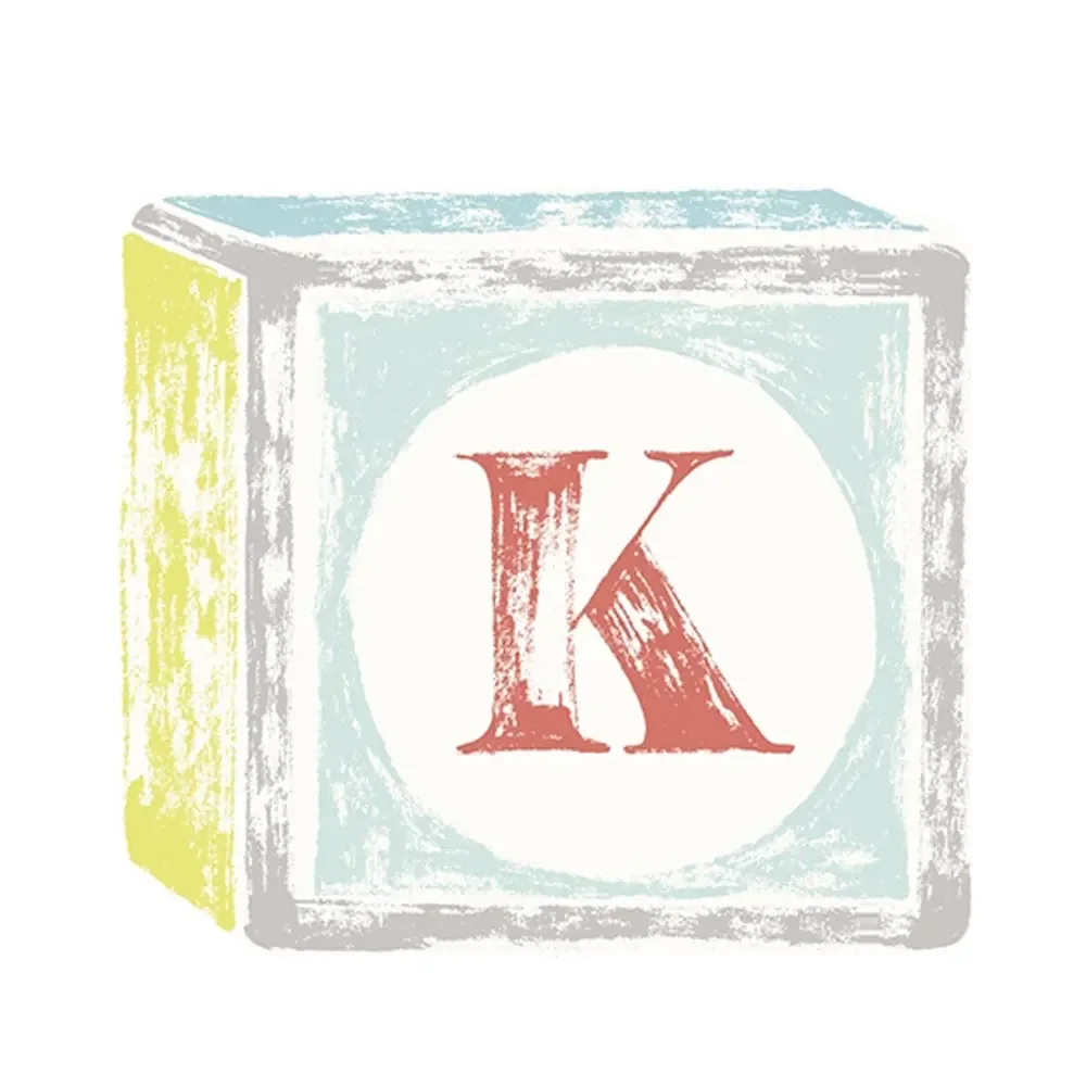 "Lilipinso Sticker lettre sur cube de jeu K image"
