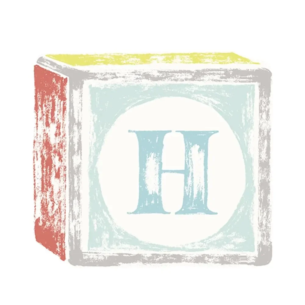 "Lilipinso Sticker lettre sur cube de jeu H image"