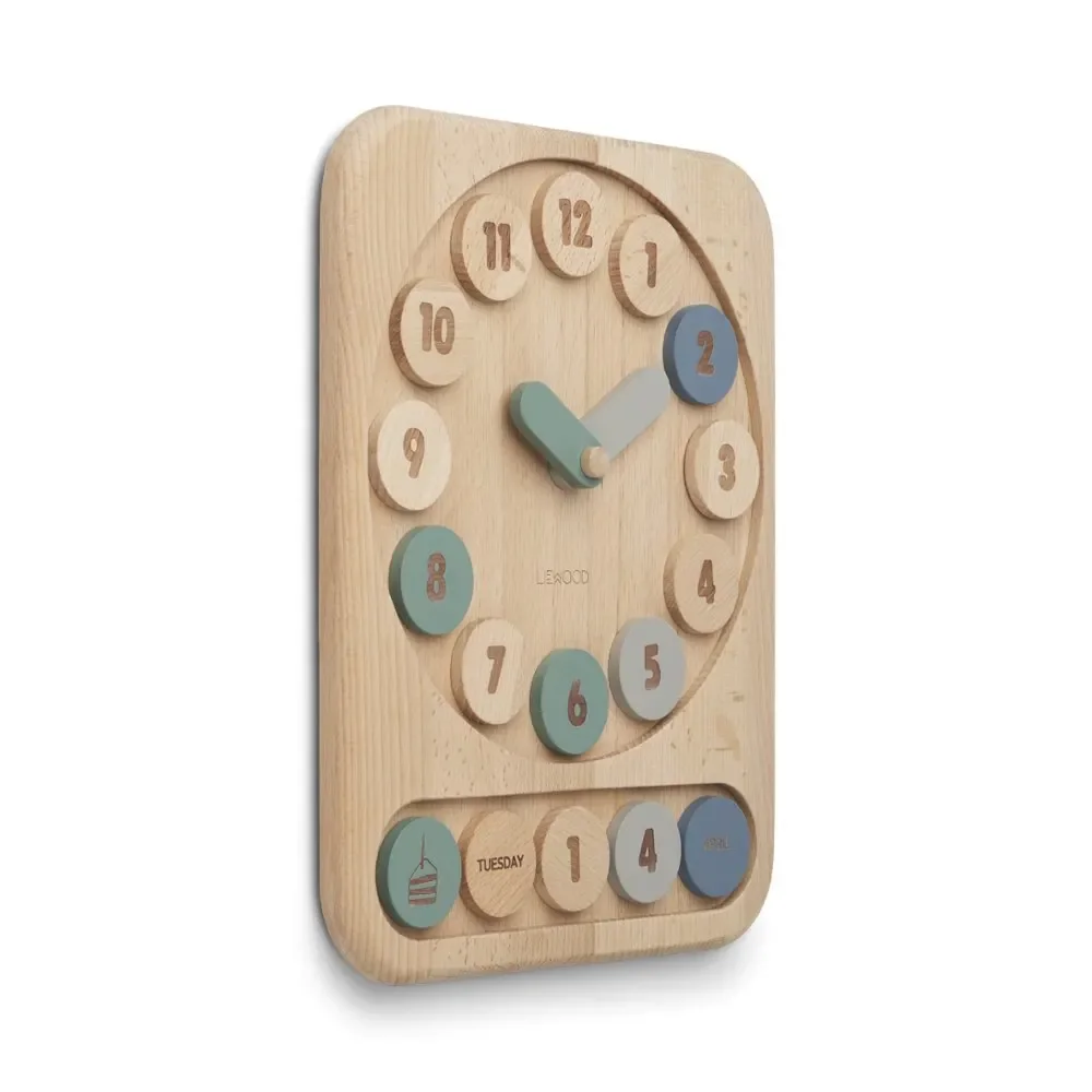 "Liewood Horloge d'apprentissage "Yelena" bois bleu image"