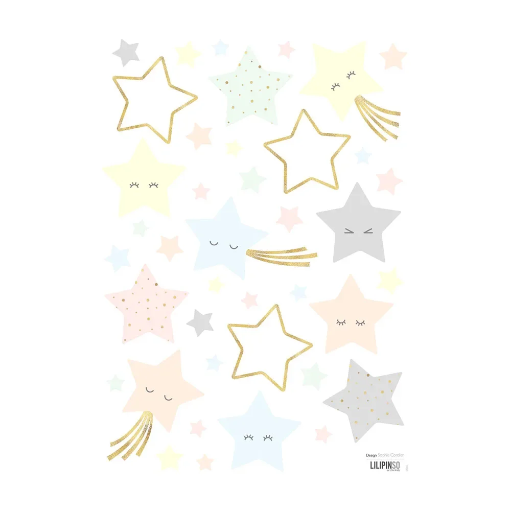 Lilipinso stickers muraux étoile pastel