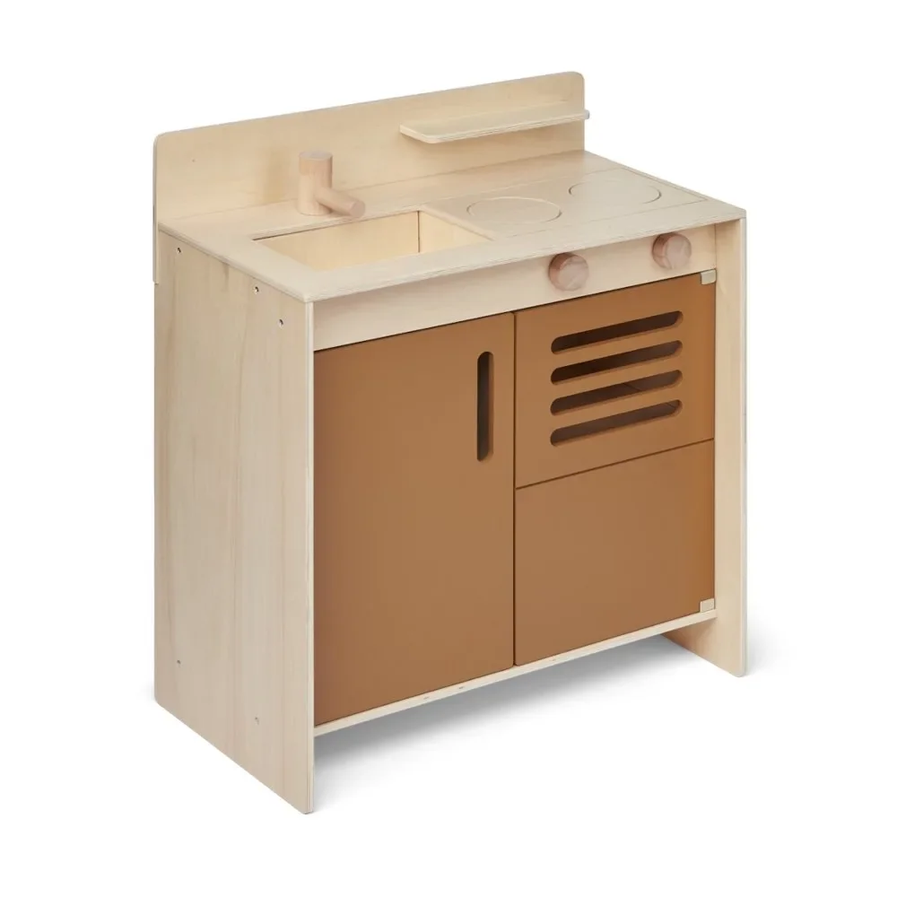 "Liewood cuisine enfant "Mario" bois caramel doré image"