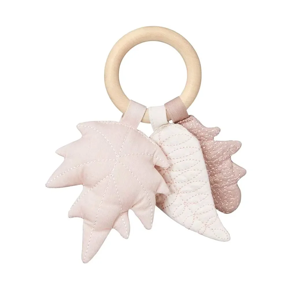 "Hochet Cam Cam Baby feuilles rose image"