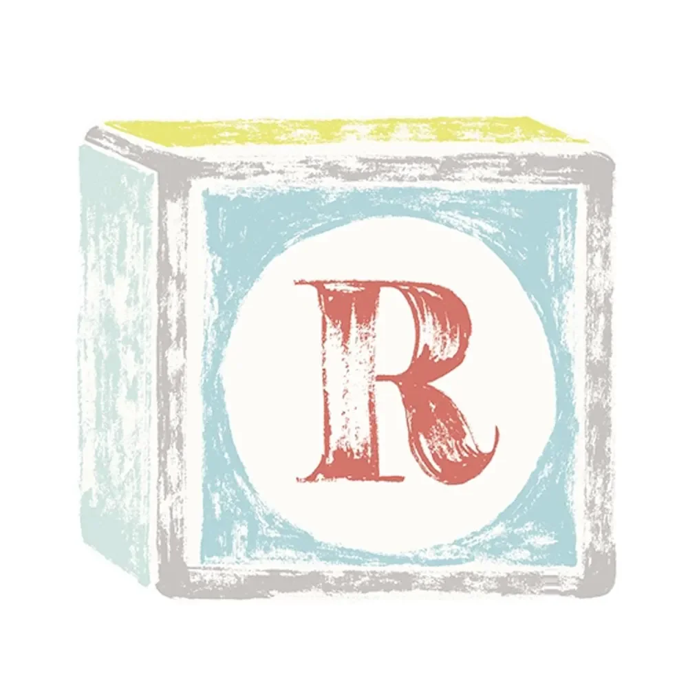 Lilipinso Sticker lettre sur cube de jeu R