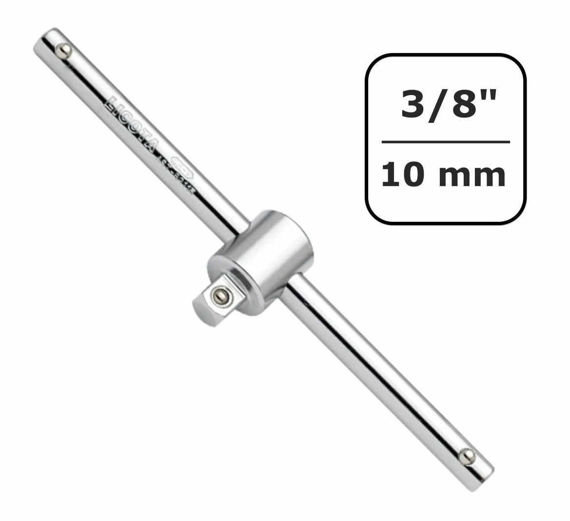 Clé à douille en T 3/8 pouce, CrV, 165mm