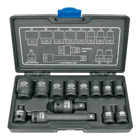 "Jeu de douilles à choc 1/2, Coffret 13 pièces, 10-27mm, Cr-Mo image"