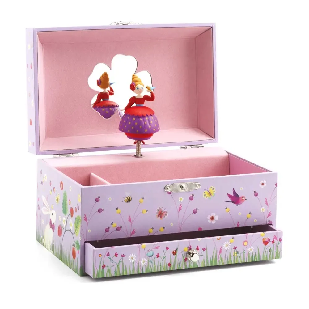 "Djeco Boîte à bijoux avec boîte à musique Princesse et petits oiseaux image"