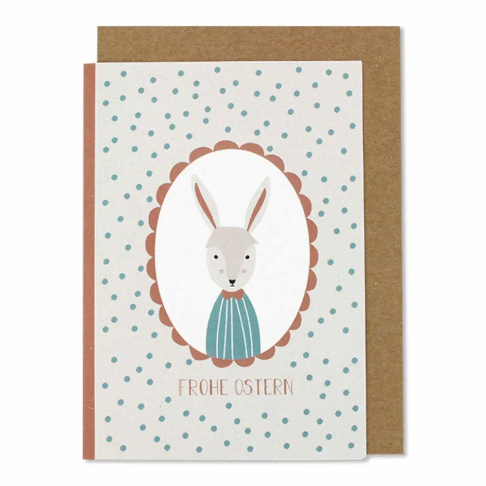 "Ava & Yves Carte à volet Lapin et points "Joyeuses Pâques image"