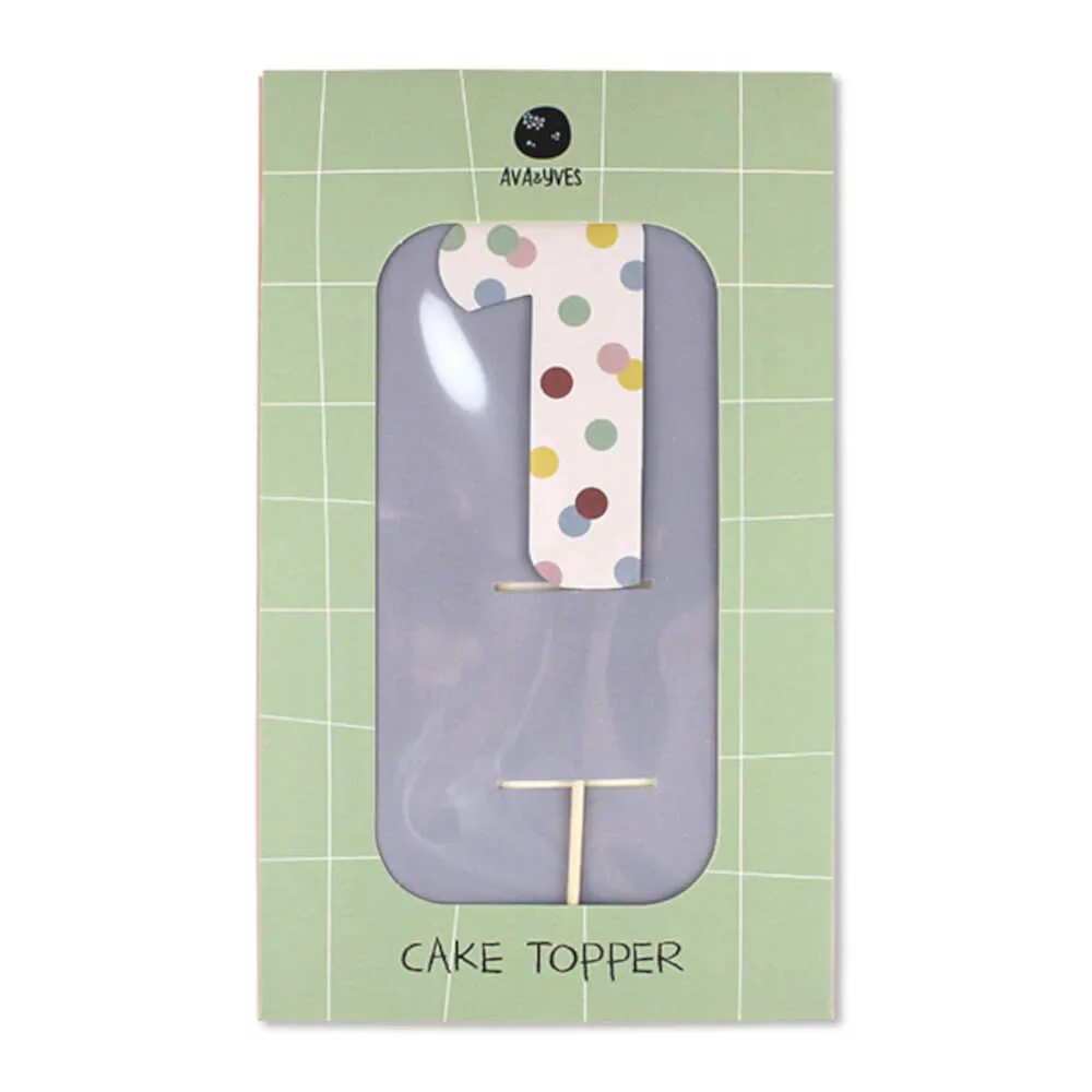 "Ava & Yves Cake Topper Chiffre "1 image"