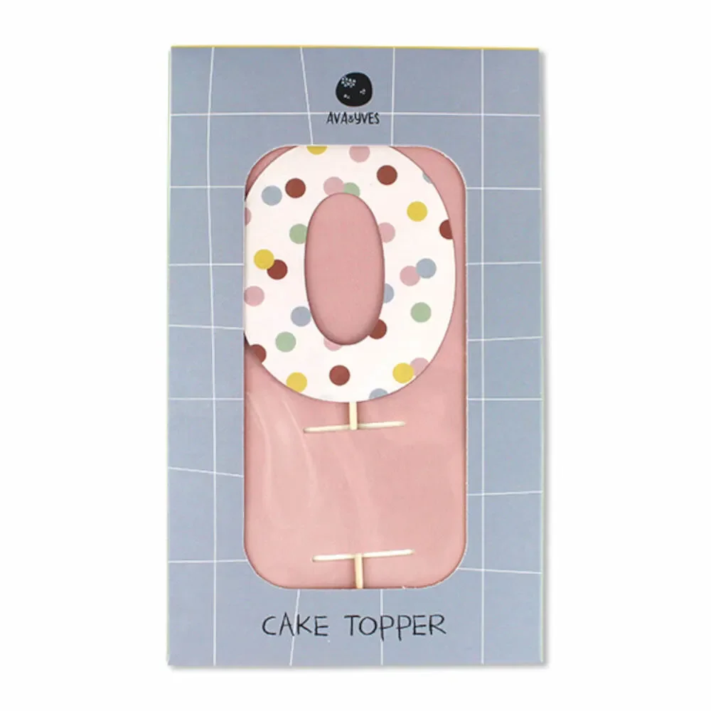 "Ava & Yves Cake Topper Chiffre "0 image"