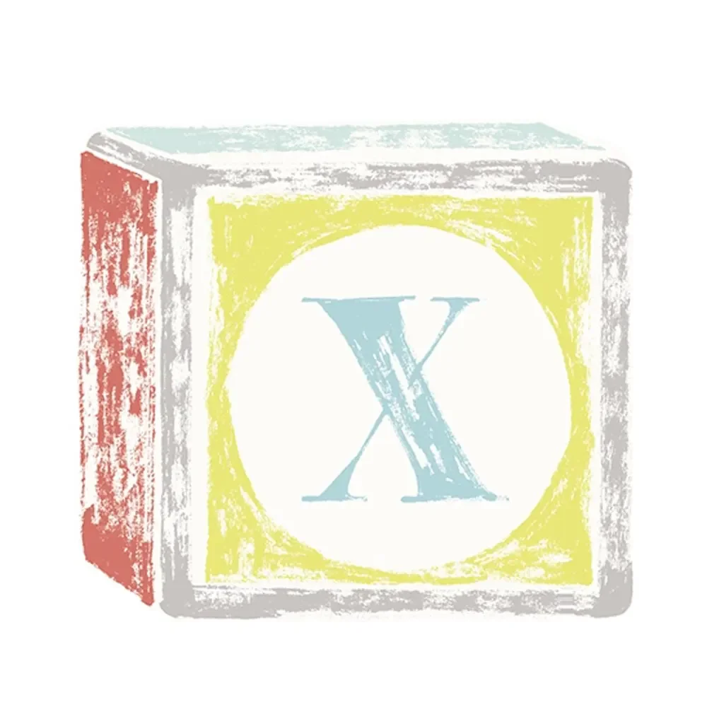"Lilipinso Sticker lettre sur cube de jeu X image"