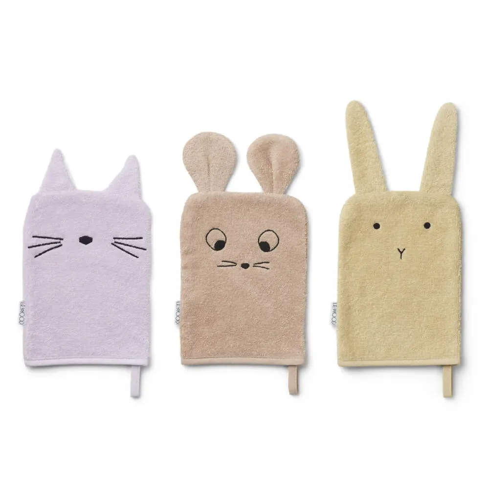 "Liewood "Sylvestre" set gant de toilette souris lavande image"