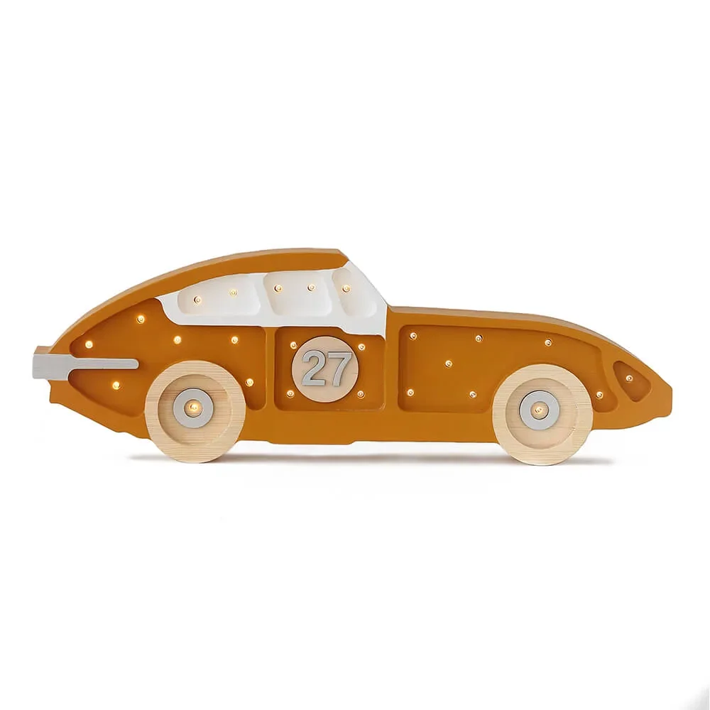 "little lights Led Decoration lampe enfant voiture de course jaune moutarde image"