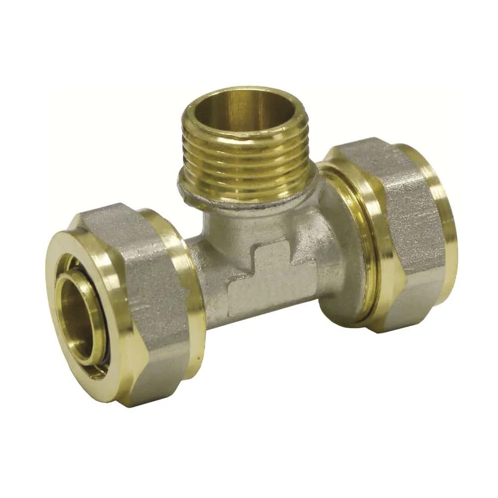 Raccord T à Visser 16mm pour Tube Multicouche, 1/2" AG