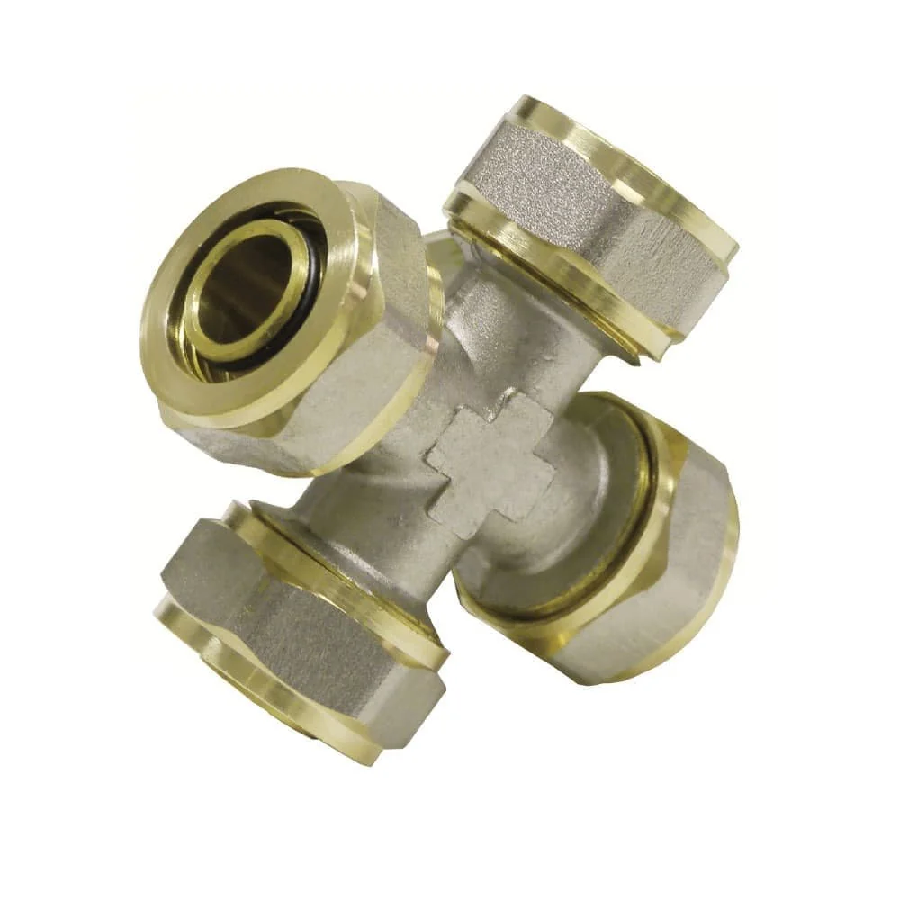 "Raccord à Visser Multicouche 16x2 : Croix pour Tuyaux Composites image"