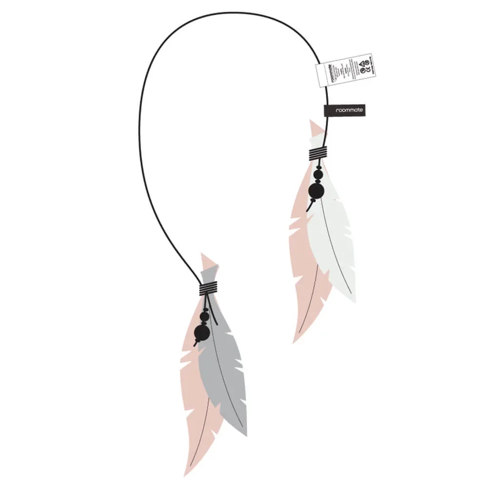 Roommate Décoration Plume pendentif rose