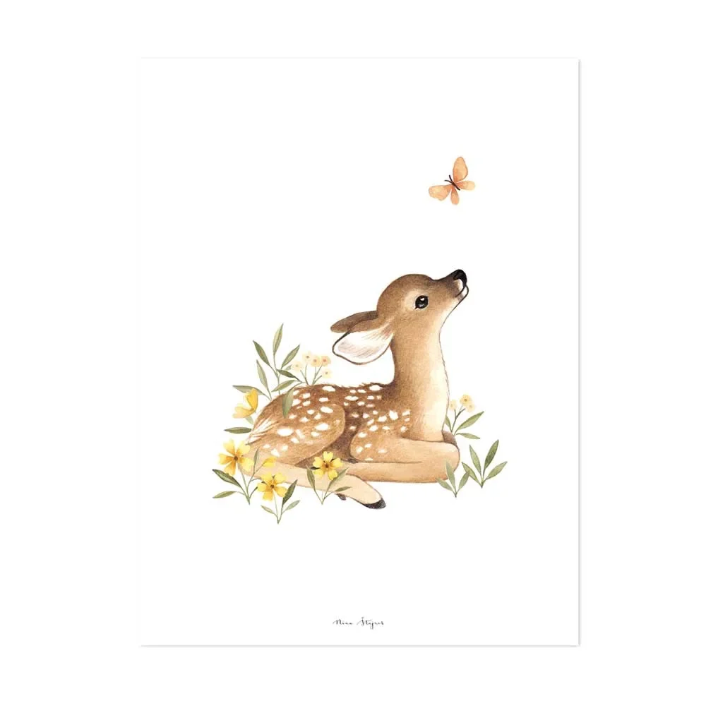 "Lilipinso Poster faon avec papillon marron image"