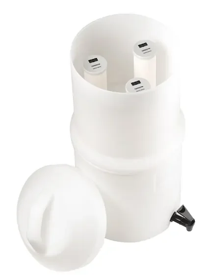 "Filtre à eau gravité, filtre eau potable camping, filtre eau camping, système filtration eau gravité image"