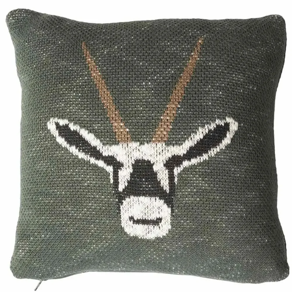 "Quax coussin en tricot antilope kaki 30 x 30 image"