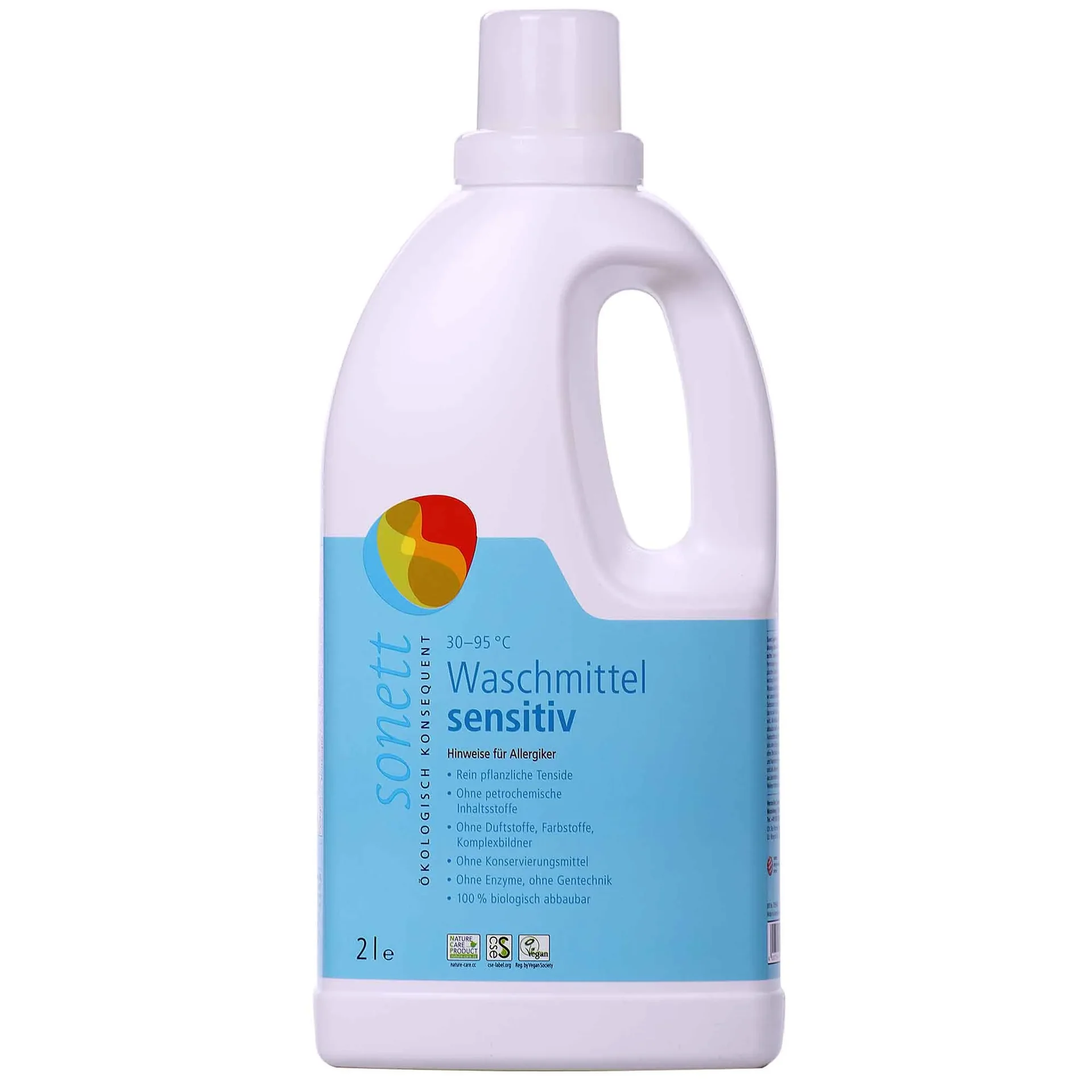 "Lessive liquide sensitive 2 Liter, lessive peau sensible, sans parfum, sans colorant image"
