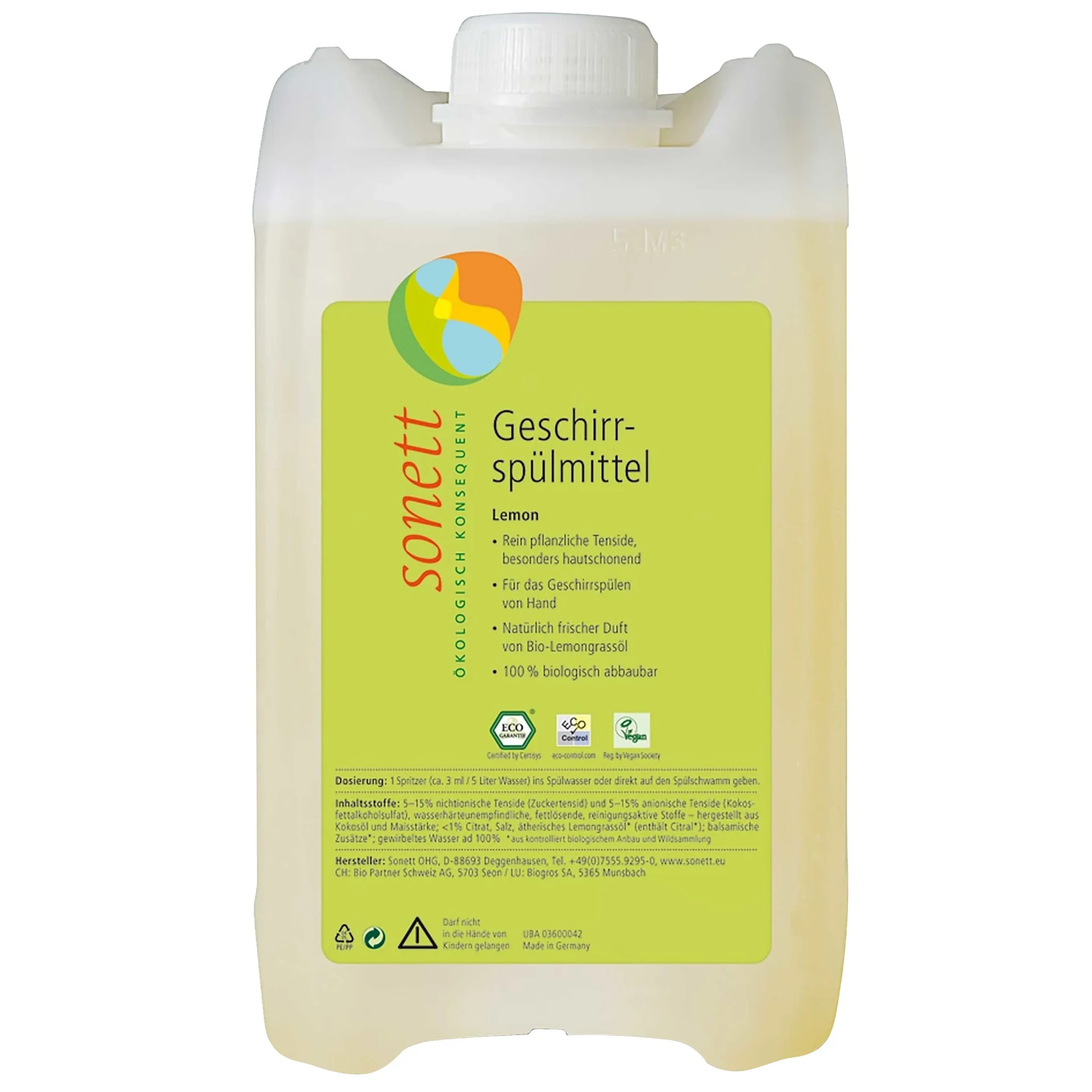 "Liquide vaisselle citron 5 Liter, écologique, vaisselle main citron image"