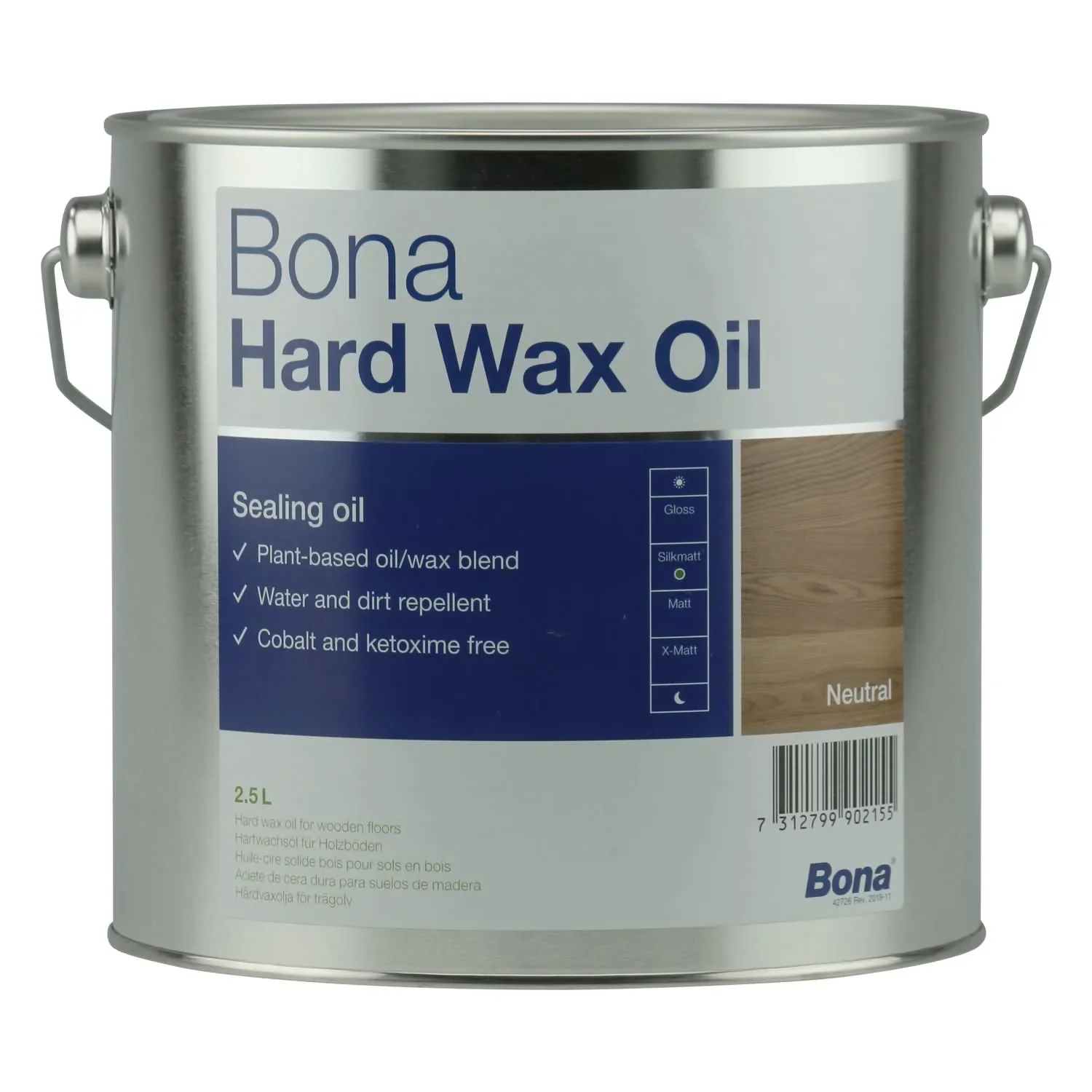 "Huile cire dure parquet, mate, 2,5 Liter, pour bois intérieur image"