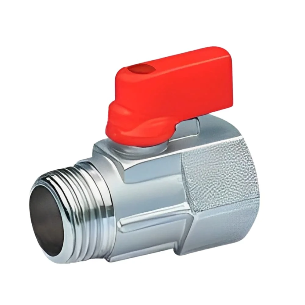 "Mini robinet à boisseau sphérique en laiton 1/2 pouce, rouge image"