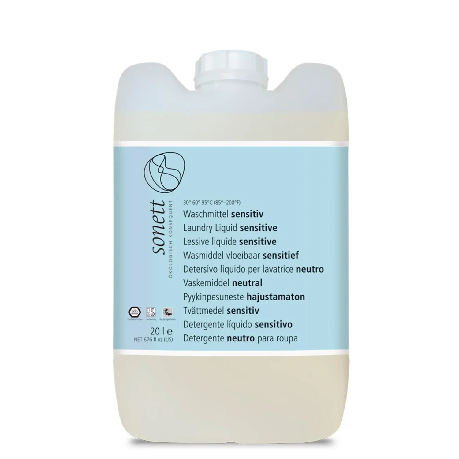 "Lessive liquide sensitive 20 Liter, lessive sans parfum, lessive hypoallergénique, sans colorant image"