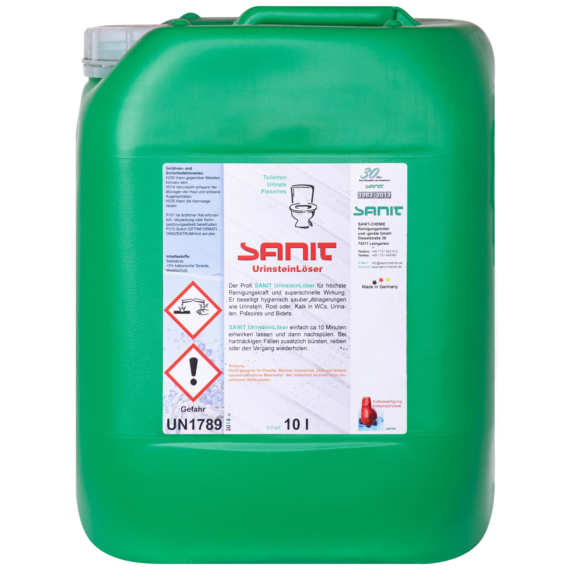 "Anti tartre WC, Détartrant WC puissant, SANIT Urinsteinlöser 10 Liter image"