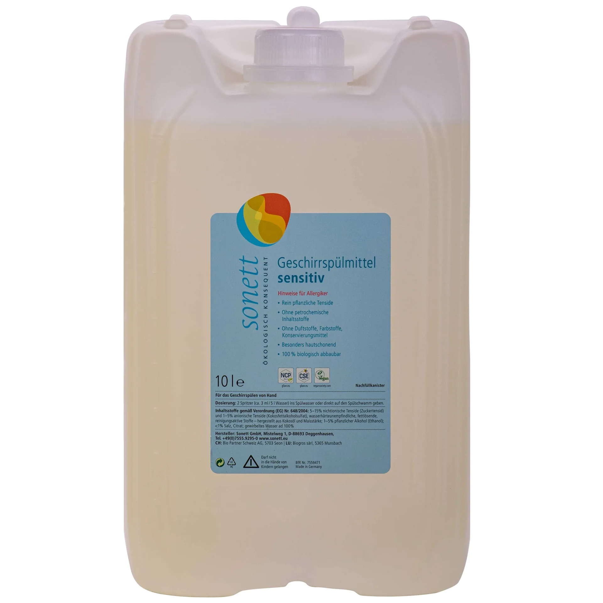 "Liquide vaisselle écologique 10 litres, Sensitive, vaisselle main écologique, peaux sensibles image"