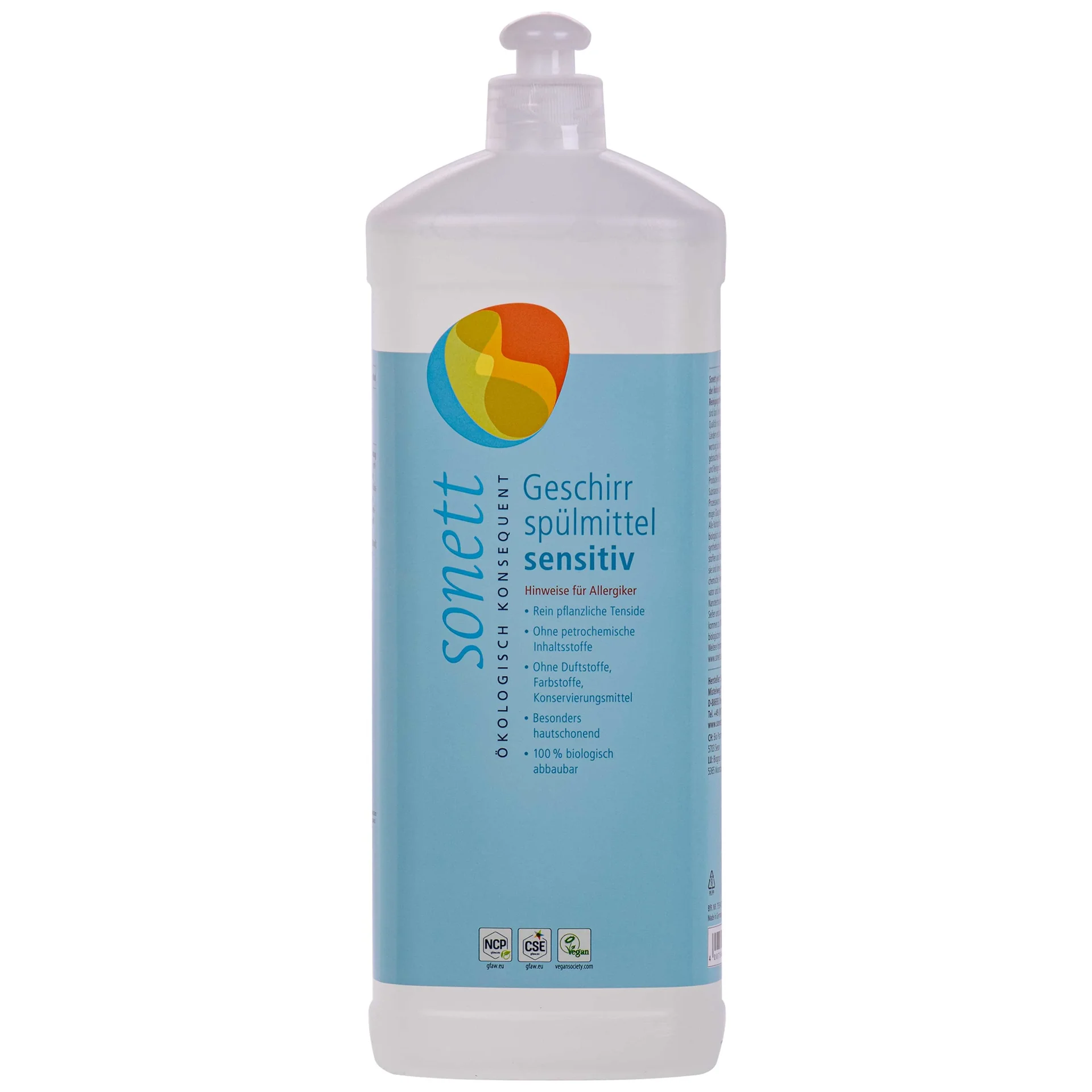 Liquide vaisselle, vaisselle main, 1 Liter, liquide vaisselle sensitive