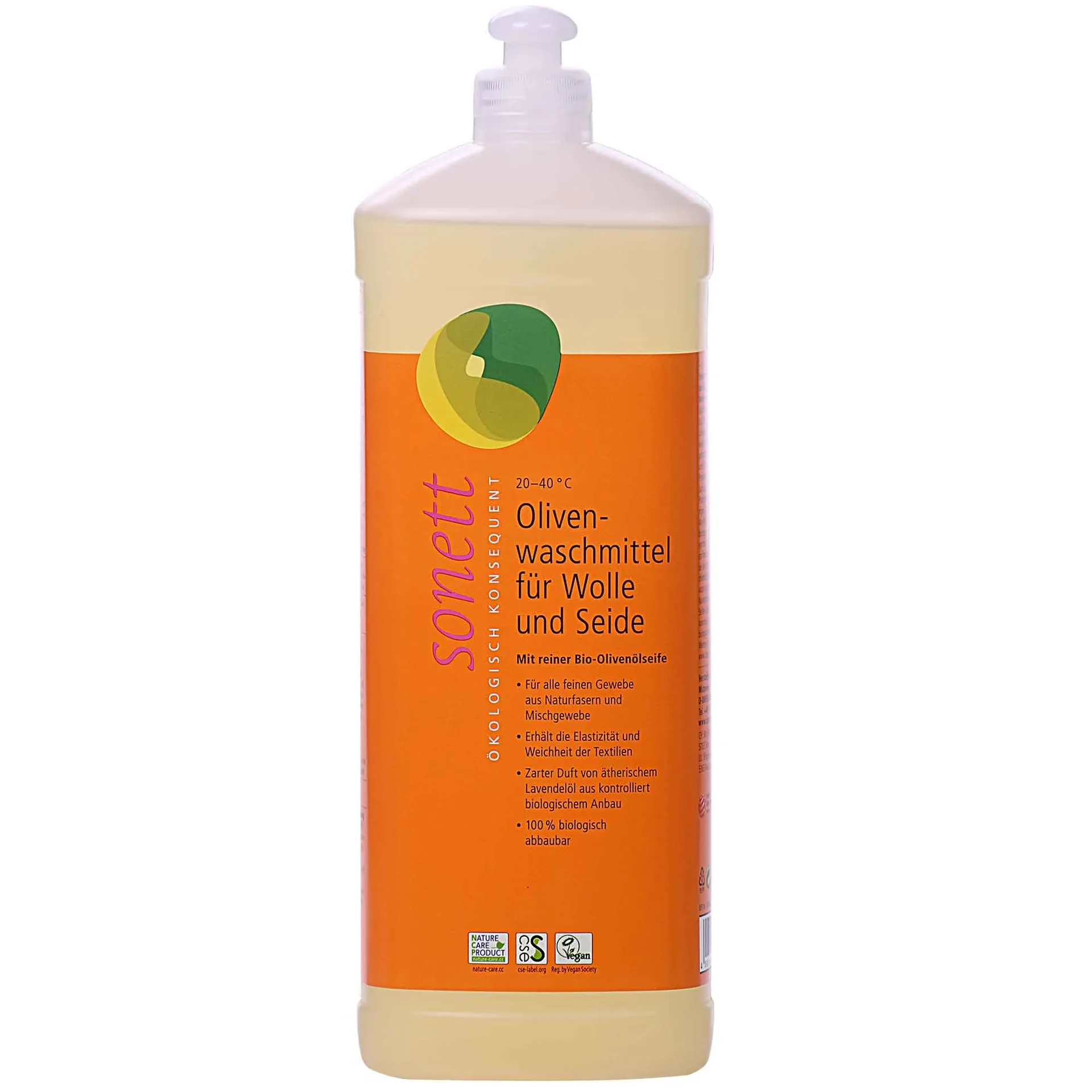 "Lessive laine soie, lessive liquide, Sonett Olive 1 litre, pour linge délicat image"