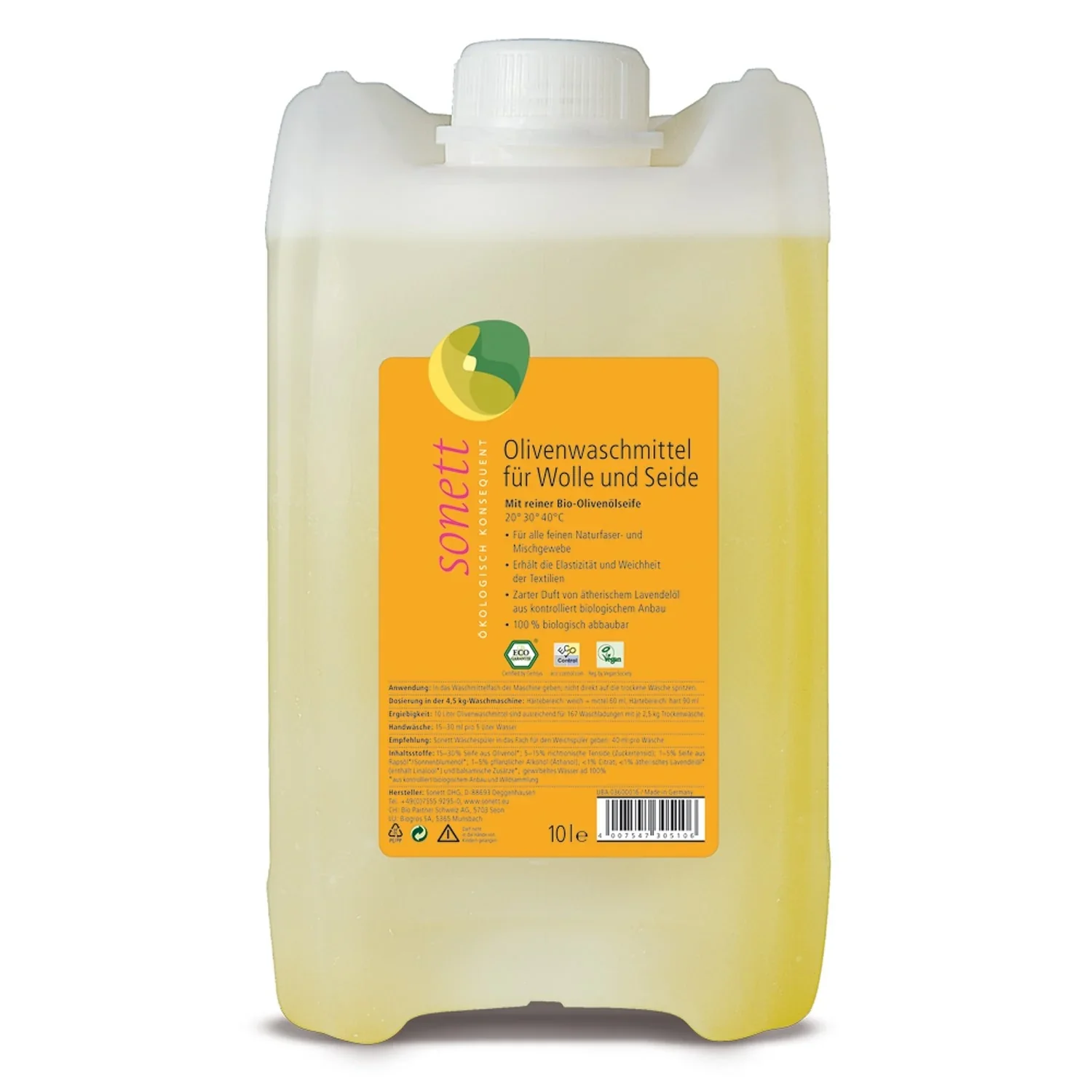 "Lessive laine soie, liquide Olive 10 Liter, lessive naturelle image"
