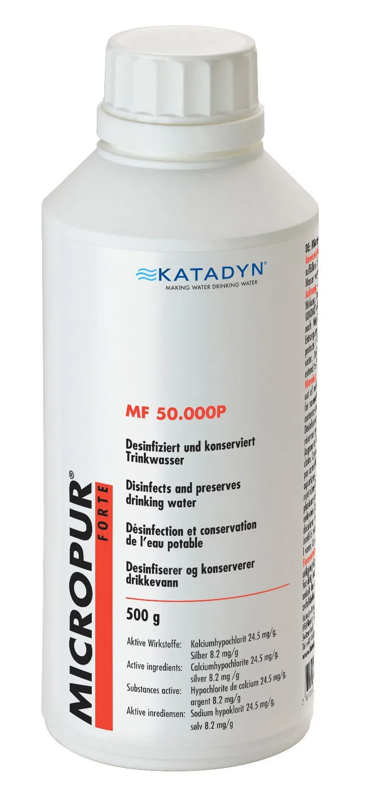 "Purification eau potable, traitement eau, poudre Micropur Forte MF 50.000P, 500g image"