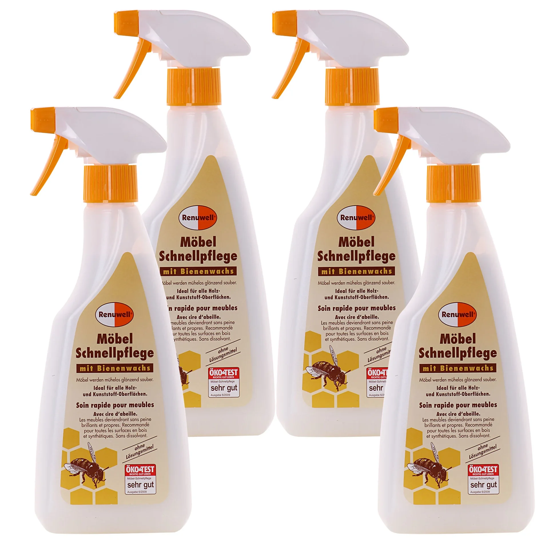 "Nettoyant meubles bois, Entretien meubles, 500 ml x 4 Flacons, Nettoyage rapide meubles image"