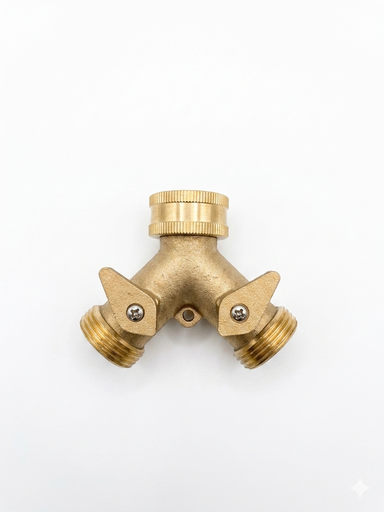 Y Verteiler Messing, Absperrhahn, Universal