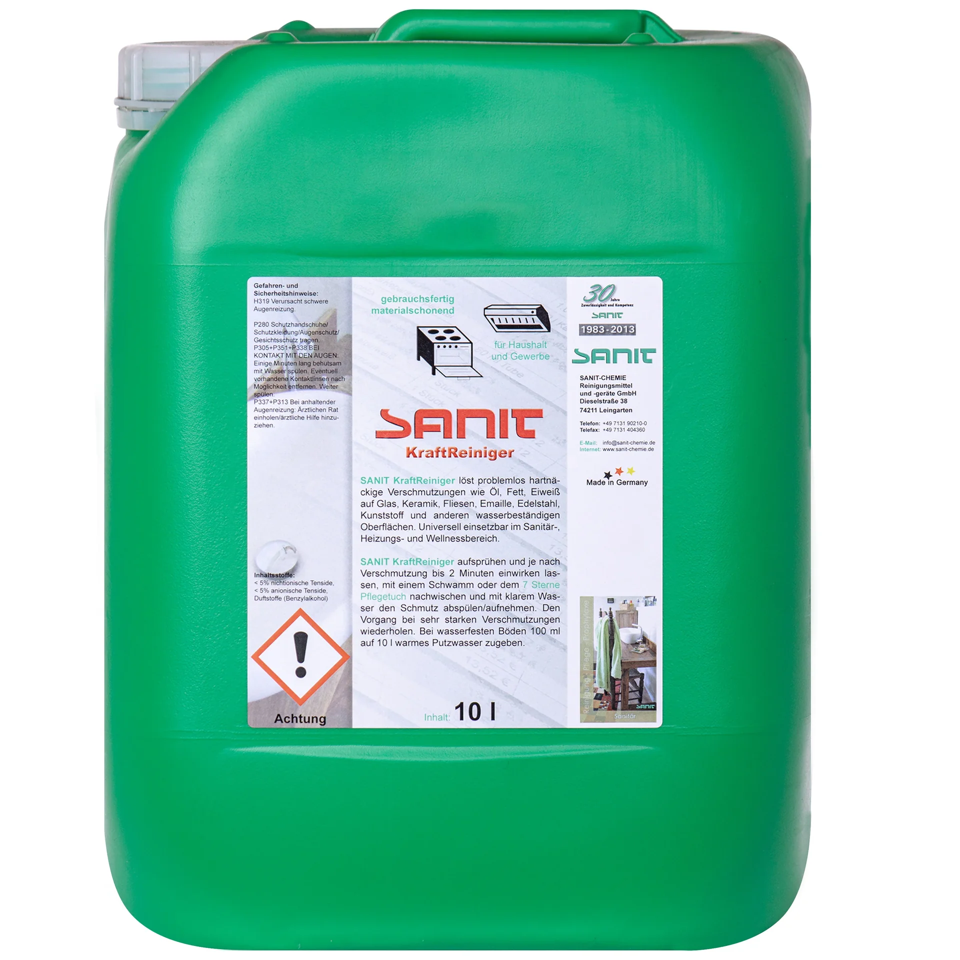 "Nettoyant puissant sanitaires 10 Liter, nettoyant salle de bain puissant, nettoyant WC puissant image"