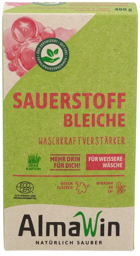 "Blanchiment oxygène 400g, Almawin, wirksam ab 30°C, blanchiment linge couleurs, nettoyant textile écologique image"