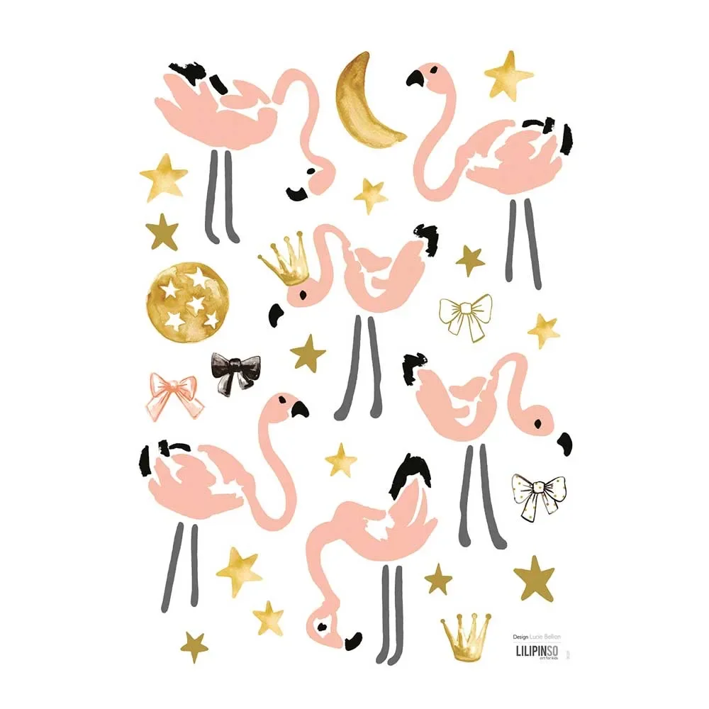"Lilipinso stickers muraux A3 Flamingos image"