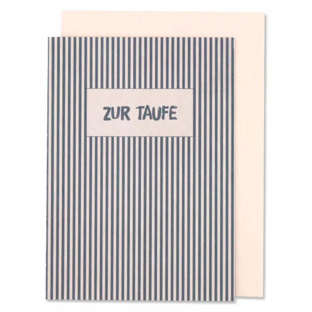 Ava & Yves Carte à volet Baptême rose-bleu rayé