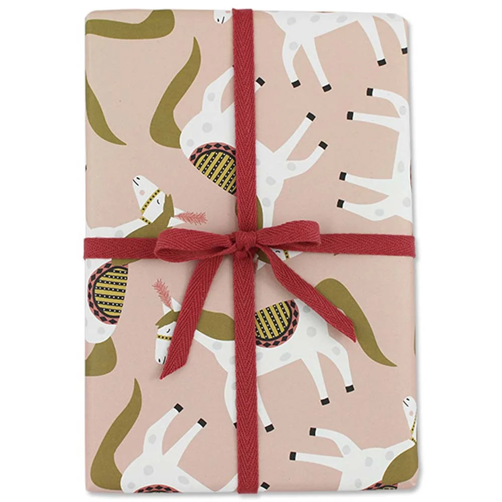 "Ava & Yves Papier cadeau Cheval de cirque rose image"