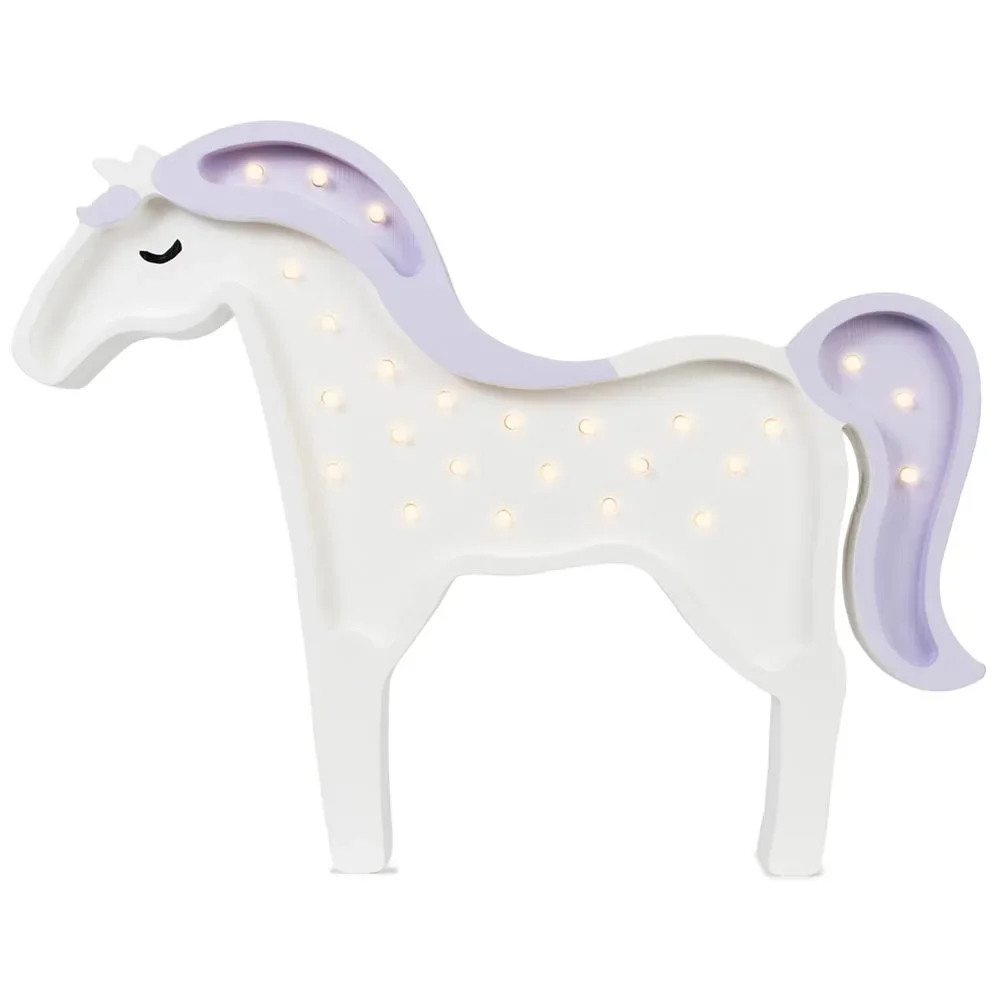 "little lights Led Decoration Lampe enfant cheval violet image"