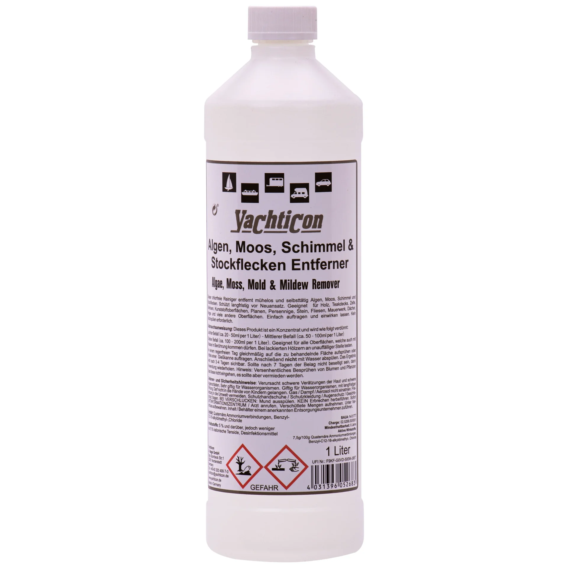 "Nettoyant algues, anti mousse bateau, anti moisissure marine, 1 litre image"