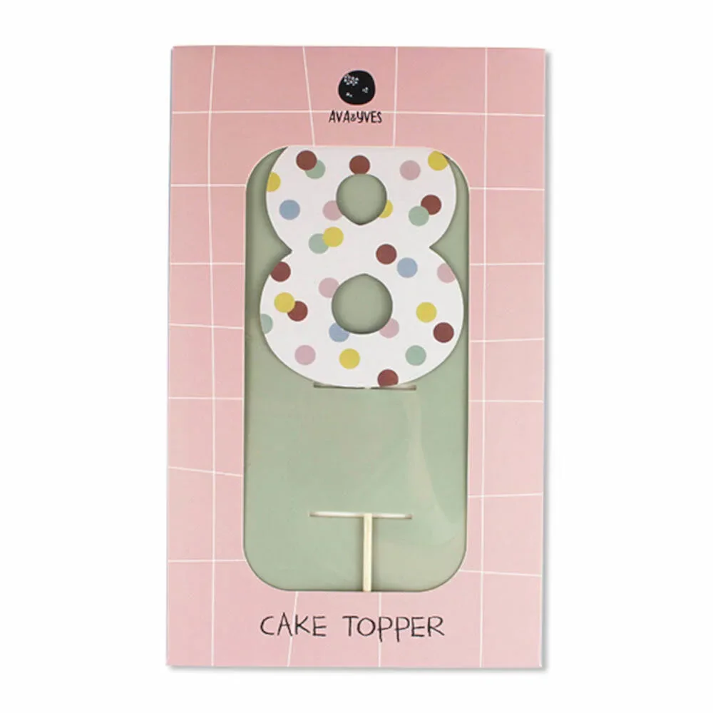 Ava & Yves Cake Topper chiffre "8