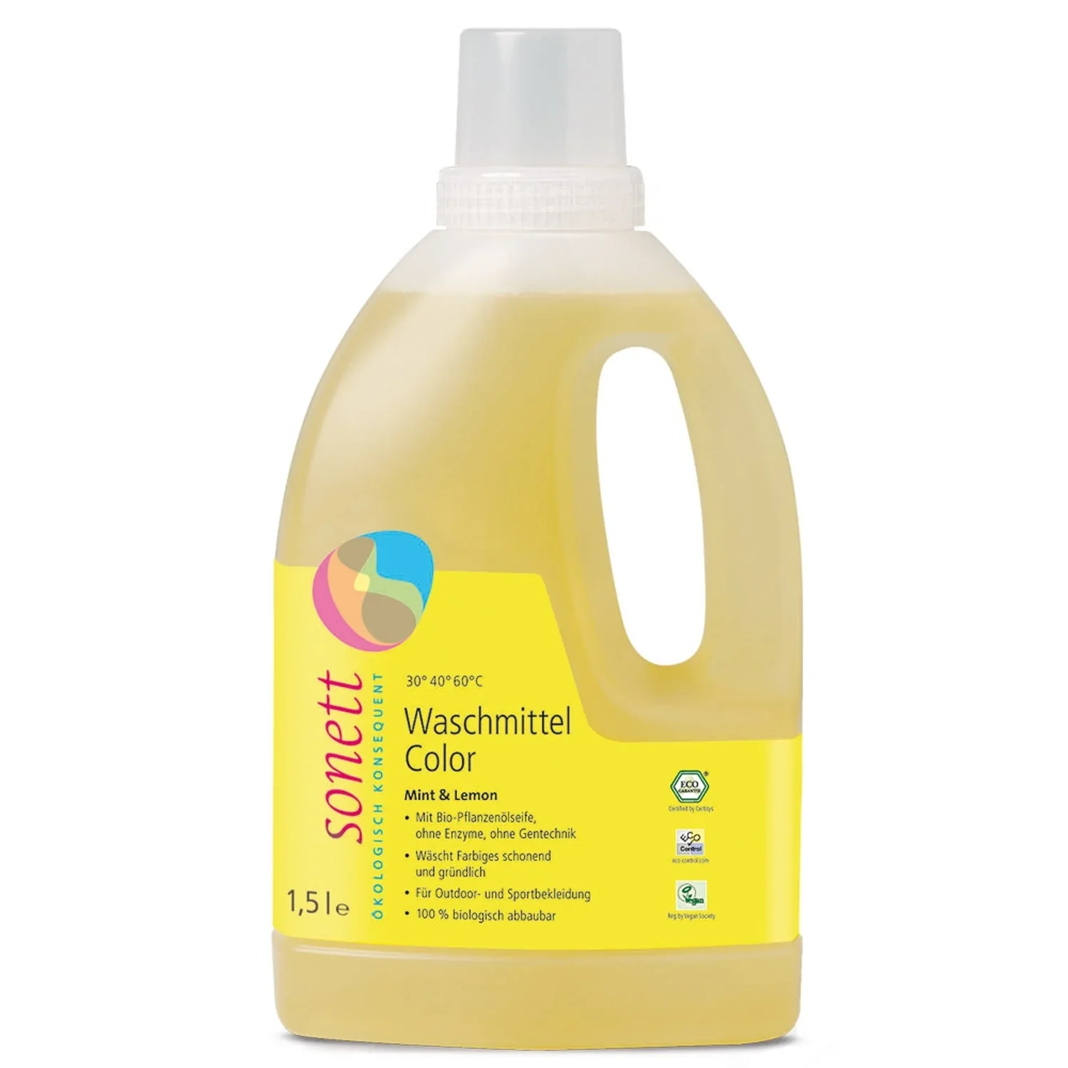 "Lessive colorée, lessive liquide couleur, 1,5 litre, parfumée menthe citron image"