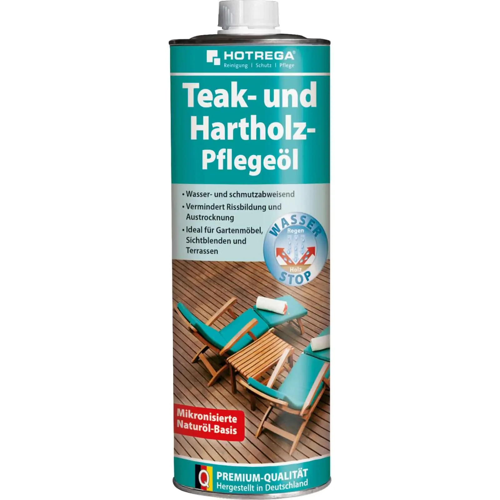 Huile teck 1 Litre, huile bois exotique, huile entretien teck