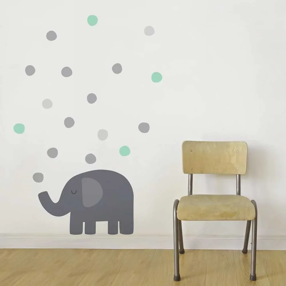 "tresxics stickers muraux Éléphant & points menthe image"