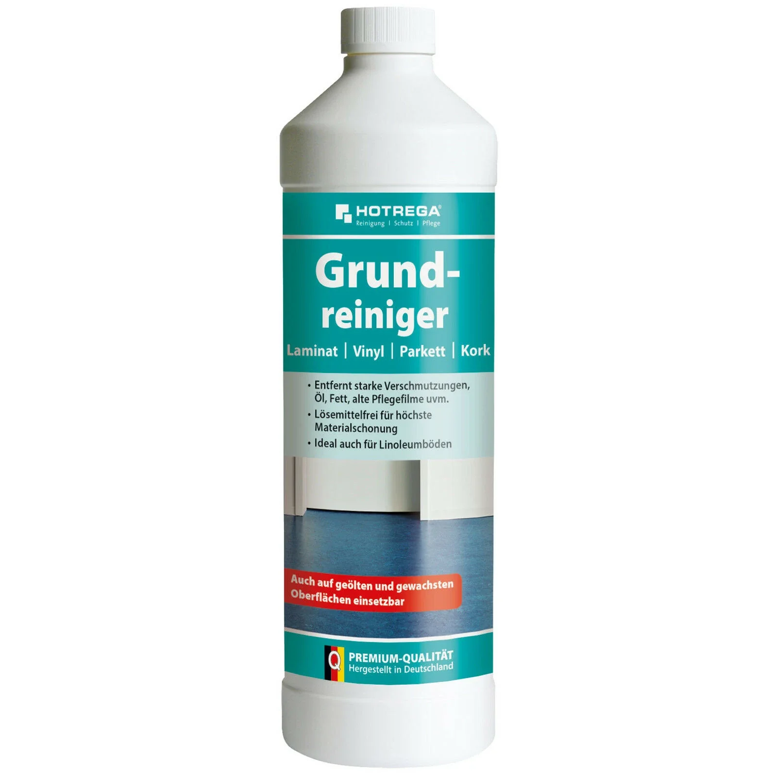 "Nettoyant sol stratifié, parquet, liège, vinyle, HOTREGA Grundreiniger 1 Liter image"