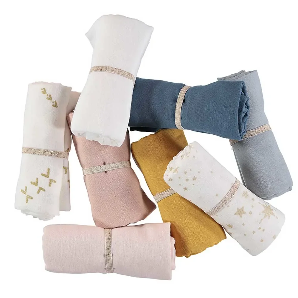 "Nobodinoz Chiffon de gaze bébé "Love" blanc image"
