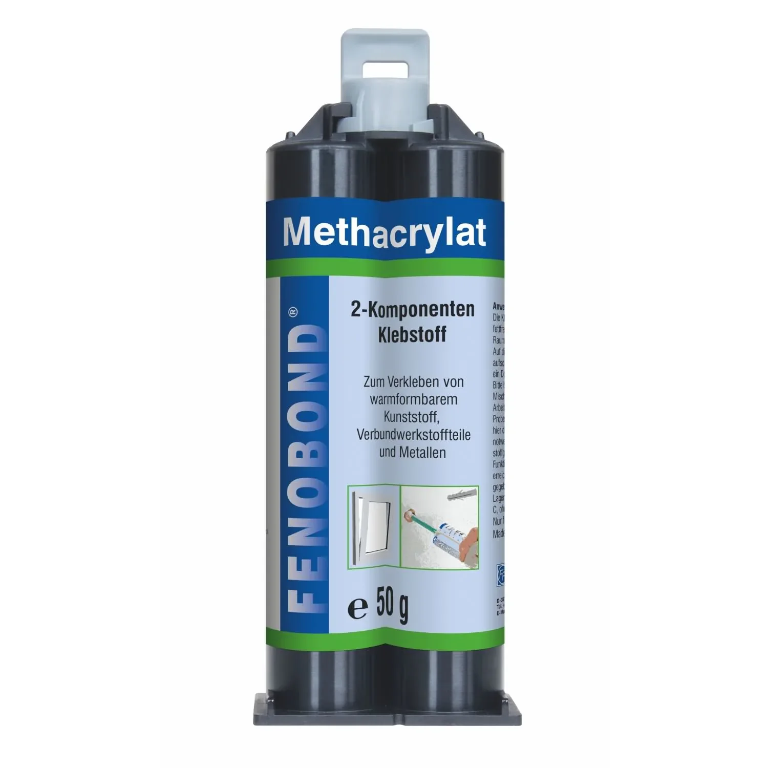 "Colle méthacrylate 2K, Colle bi-composant, Colle structurale, 50 ml incl. Mischdüse image"
